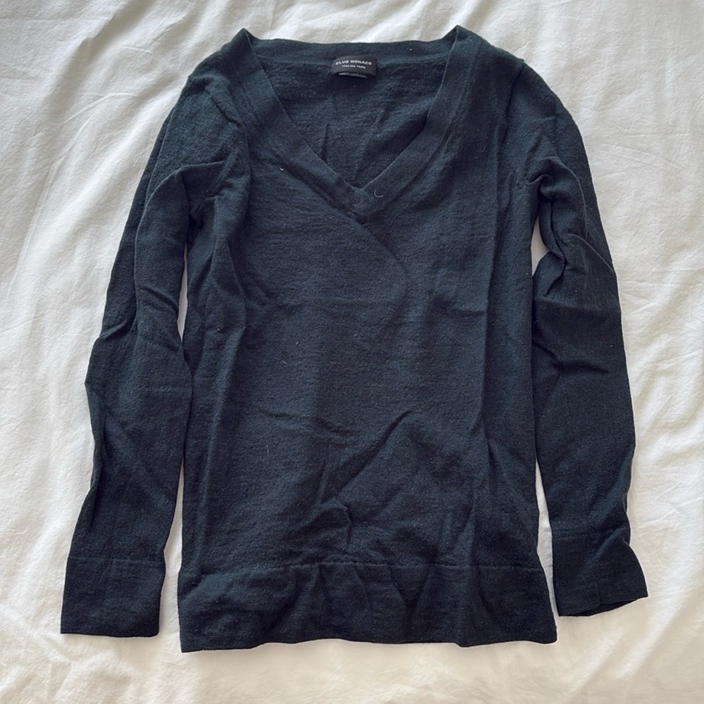 Club Monaco Black V-Neck Sweater